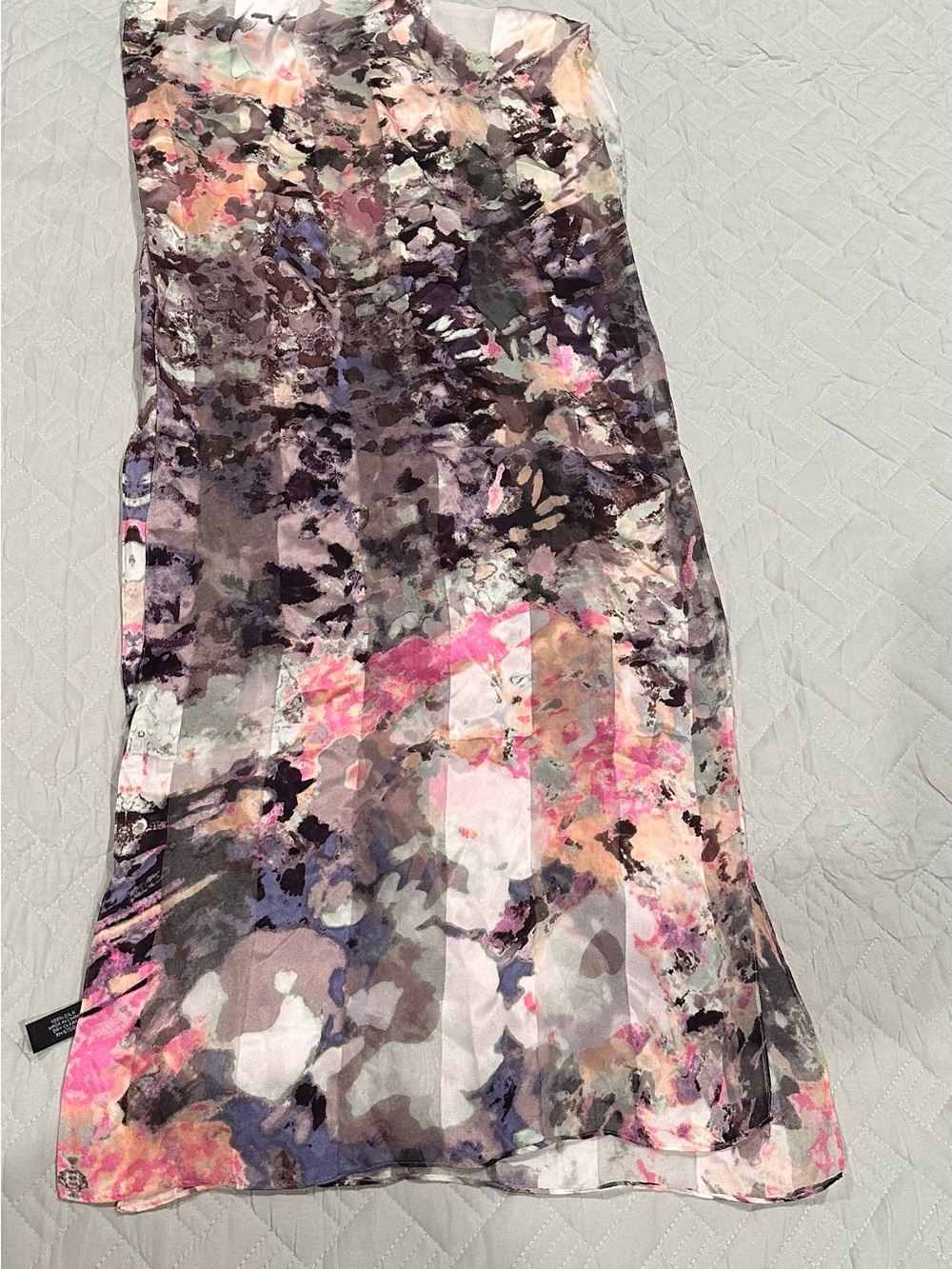 Cynthia Rowley Pink & Purple Watercolor Print Scarf - Picture 8 of 8